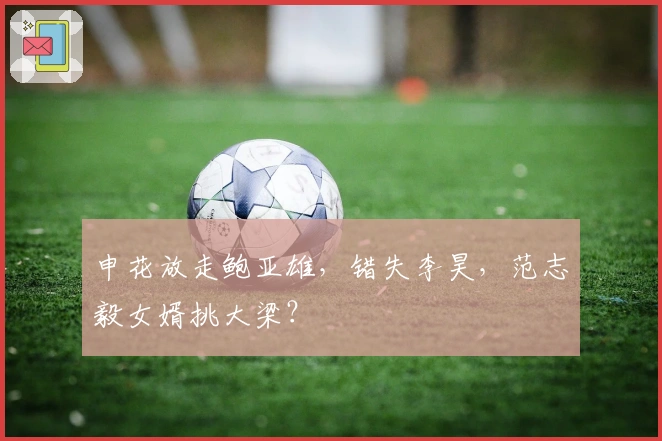 申花放走鲍亚雄，错失李昊，范志毅女婿挑大梁？